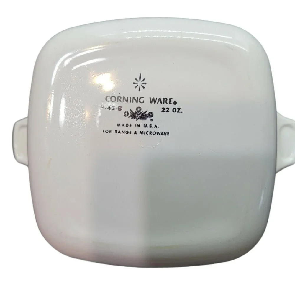 2 Corning Ware 22oz Petite Casserole Dishes P-43-B Blue Cornflower USA No Lids